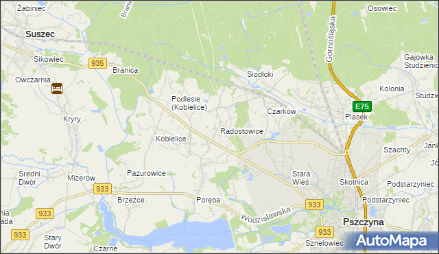 mapa Radostowice, Radostowice na mapie Targeo