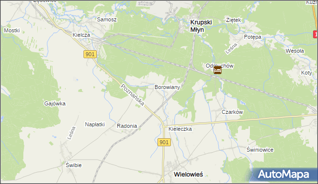 mapa Raduń gmina Wielowieś, Raduń gmina Wielowieś na mapie Targeo