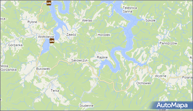mapa Rajskie, Rajskie na mapie Targeo