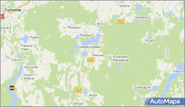 mapa Rekowo gmina Bytów, Rekowo gmina Bytów na mapie Targeo