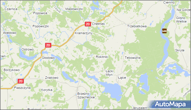 mapa Rokitniki, Rokitniki na mapie Targeo