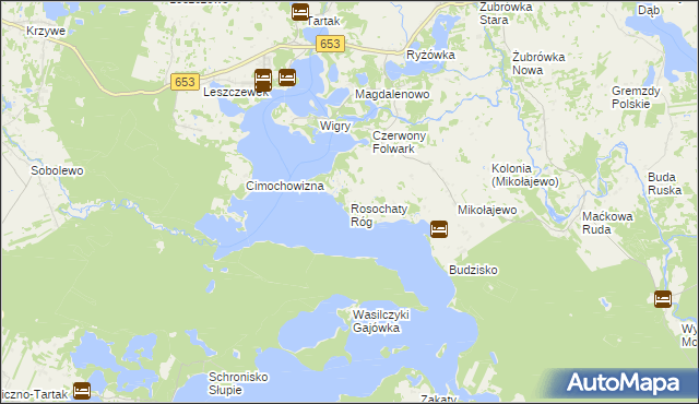 mapa Rosochaty Róg, Rosochaty Róg na mapie Targeo