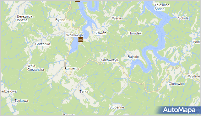 mapa Sakowczyk, Sakowczyk na mapie Targeo