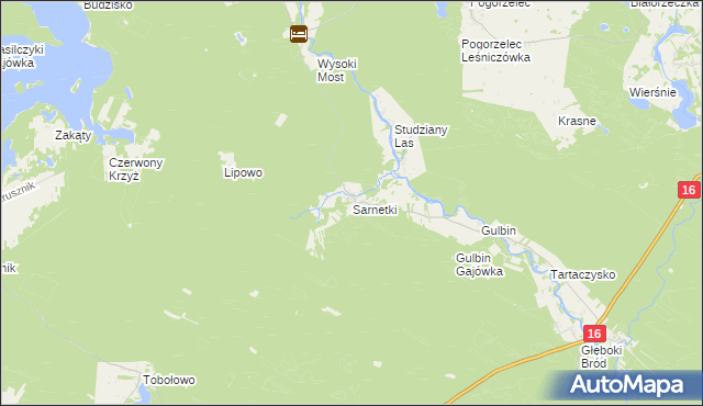 mapa Sarnetki, Sarnetki na mapie Targeo