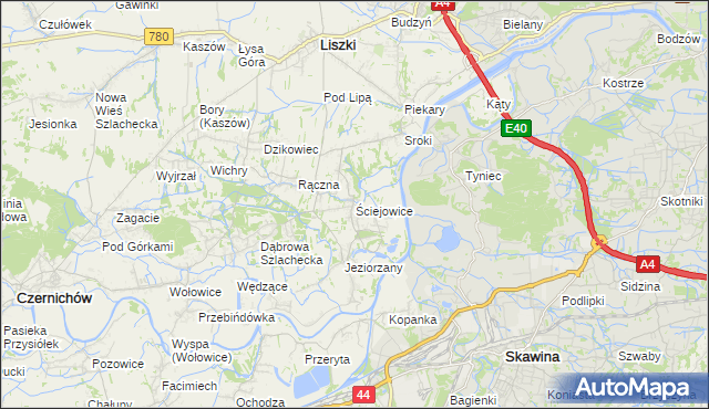 mapa Ściejowice, Ściejowice na mapie Targeo