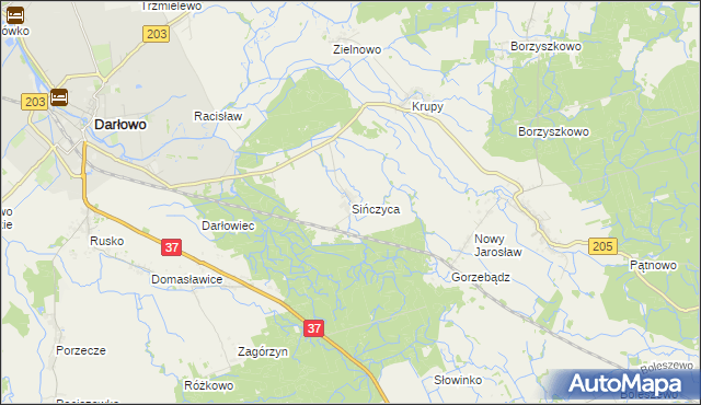 mapa Sińczyca, Sińczyca na mapie Targeo