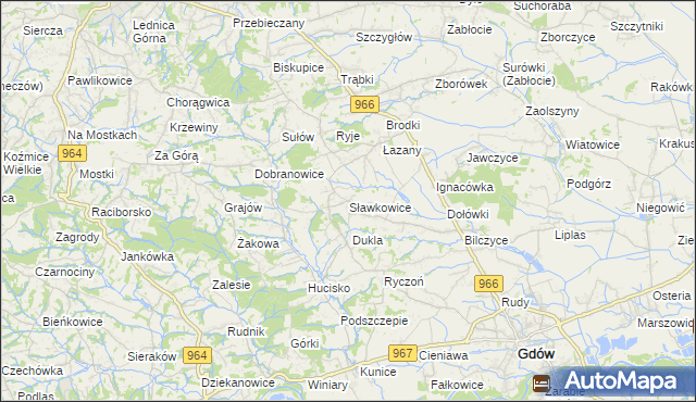 mapa Sławkowice, Sławkowice na mapie Targeo