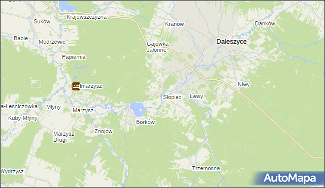 mapa Słopiec, Słopiec na mapie Targeo