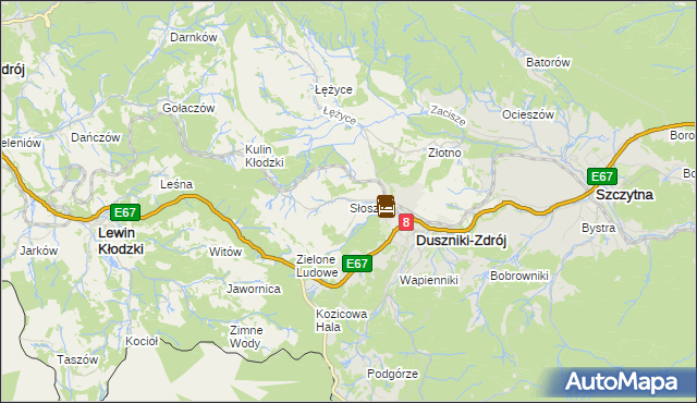 mapa Słoszów, Słoszów na mapie Targeo