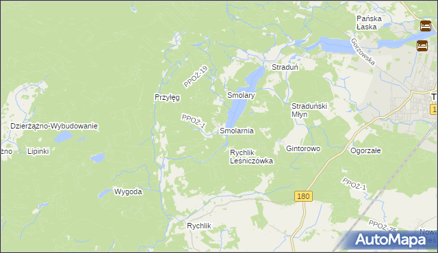 mapa Smolarnia gmina Trzcianka, Smolarnia gmina Trzcianka na mapie Targeo
