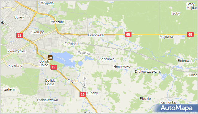 mapa Sobolewo gmina Supraśl, Sobolewo gmina Supraśl na mapie Targeo