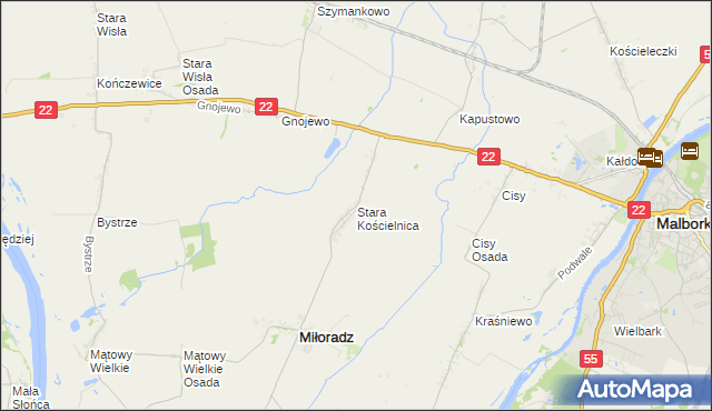 mapa Stara Kościelnica, Stara Kościelnica na mapie Targeo