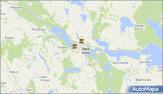 mapa Stare Juchy, Stare Juchy na mapie Targeo