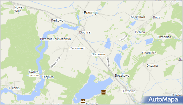 mapa Starkowo gmina Przemęt, Starkowo gmina Przemęt na mapie Targeo