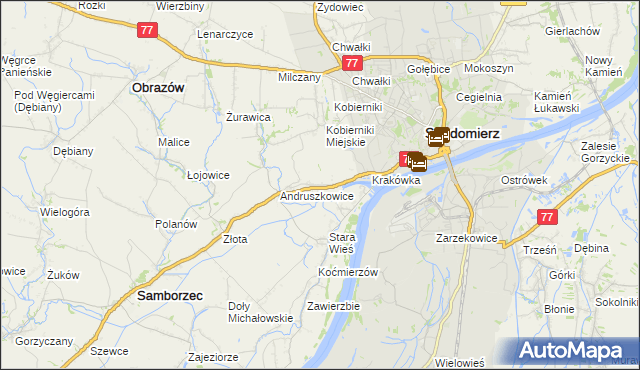 mapa Strochcice, Strochcice na mapie Targeo