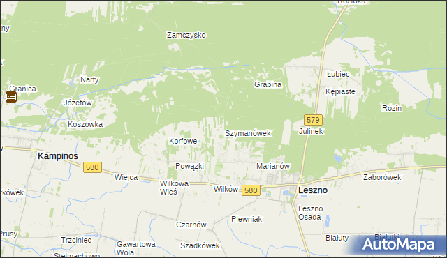 mapa Szymanówek, Szymanówek na mapie Targeo