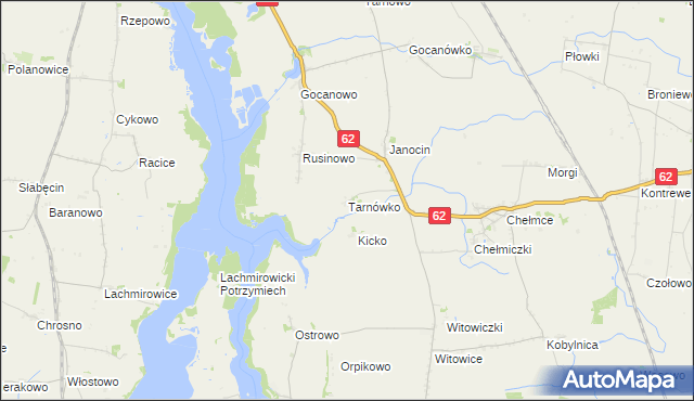 mapa Tarnówko gmina Kruszwica, Tarnówko gmina Kruszwica na mapie Targeo