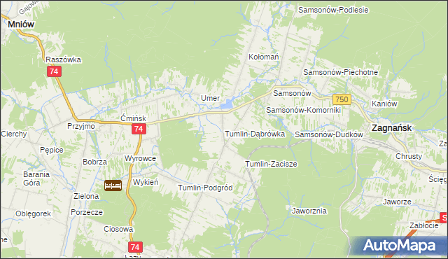 mapa Tumlin-Dąbrówka, Tumlin-Dąbrówka na mapie Targeo