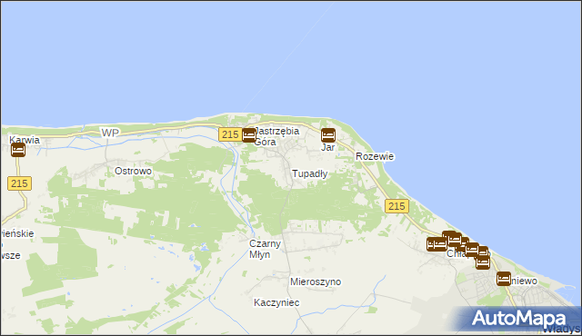 mapa Tupadły gmina Władysławowo, Tupadły gmina Władysławowo na mapie Targeo