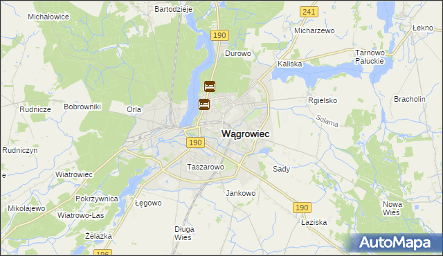 mapa Wągrowiec, Wągrowiec na mapie Targeo
