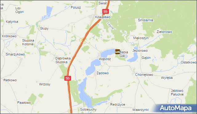 mapa Wąsosz gmina Szubin, Wąsosz gmina Szubin na mapie Targeo