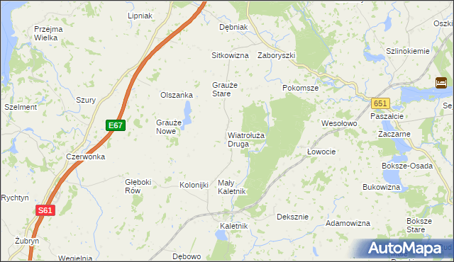 mapa Wiatrołuża Druga, Wiatrołuża Druga na mapie Targeo