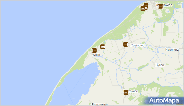 mapa Wicie gmina Darłowo, Wicie gmina Darłowo na mapie Targeo