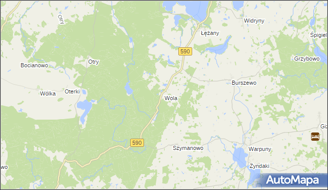 mapa Wola gmina Reszel, Wola gmina Reszel na mapie Targeo