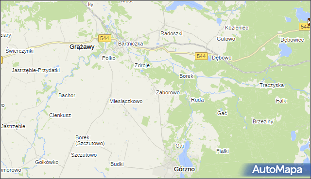 mapa Zaborowo gmina Górzno, Zaborowo gmina Górzno na mapie Targeo