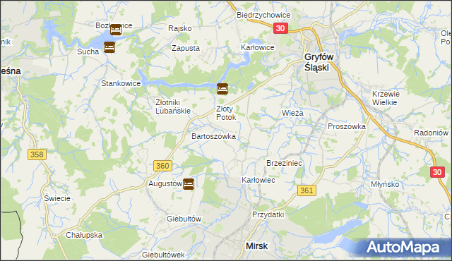 mapa Zacisze gmina Leśna, Zacisze gmina Leśna na mapie Targeo