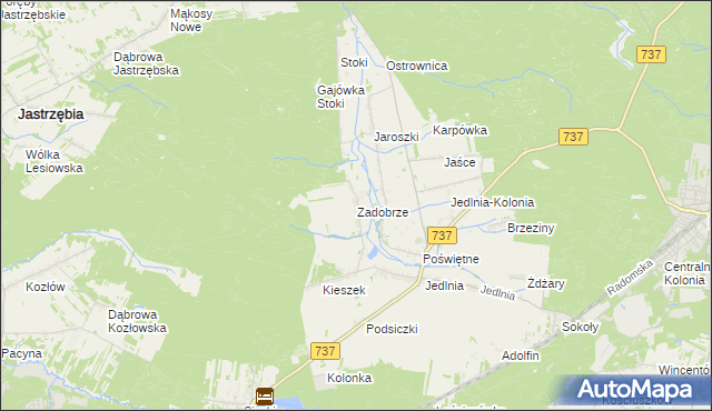 mapa Zadobrze gmina Pionki, Zadobrze gmina Pionki na mapie Targeo