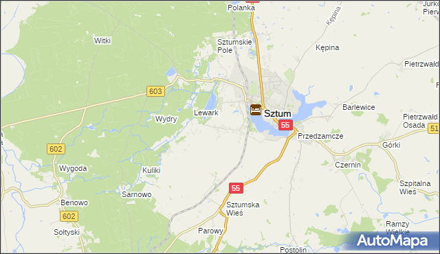 mapa Zajezierze gmina Sztum, Zajezierze gmina Sztum na mapie Targeo