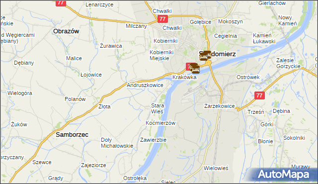 mapa Zawisełcze, Zawisełcze na mapie Targeo