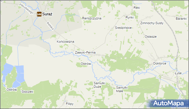 mapa Zawyki, Zawyki na mapie Targeo