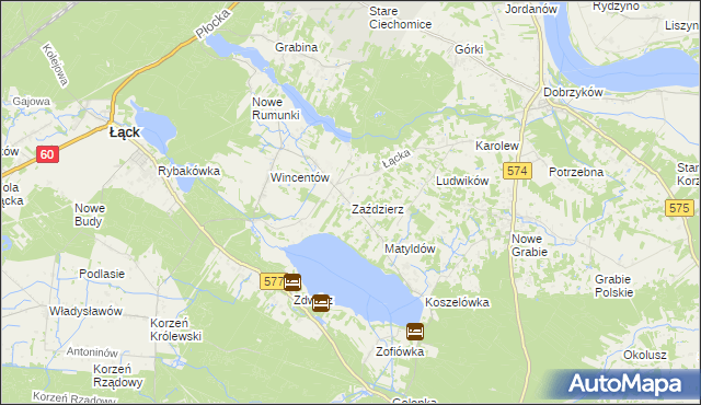 mapa Zaździerz, Zaździerz na mapie Targeo