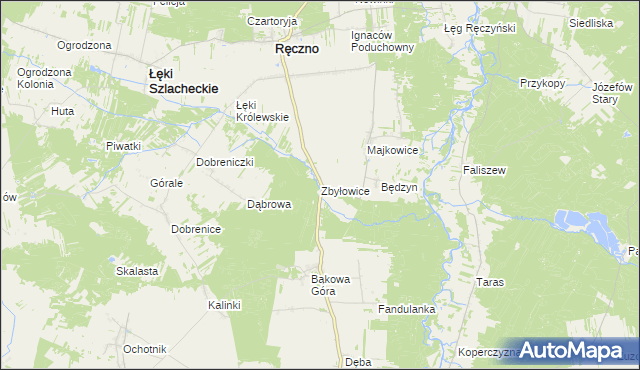 mapa Zbyłowice, Zbyłowice na mapie Targeo