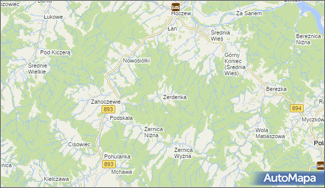 mapa Żerdenka, Żerdenka na mapie Targeo