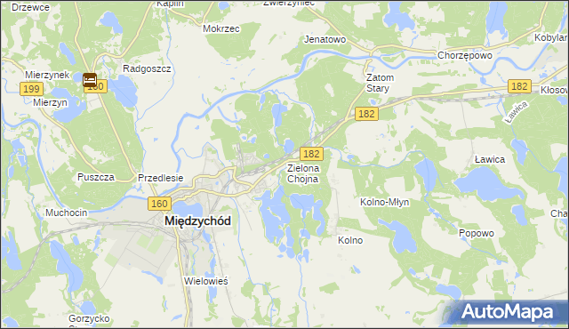 mapa Zielona Chojna Leśniczówka, Zielona Chojna Leśniczówka na mapie Targeo