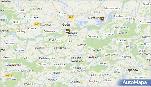 mapa Zręczyce, Zręczyce na mapie Targeo