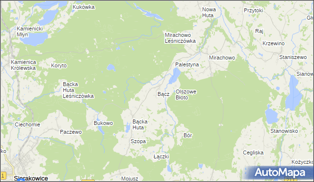 mapa Bącz, Bącz na mapie Targeo