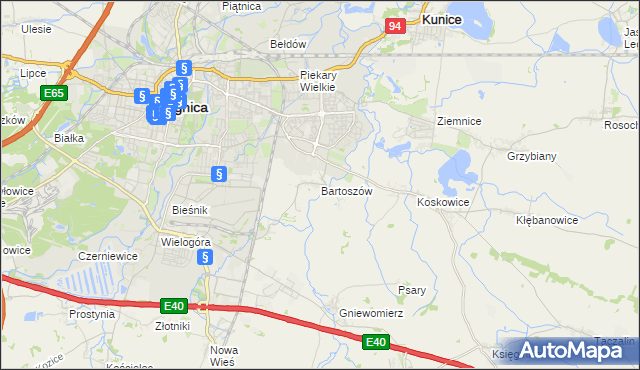 mapa Bartoszów gmina Legnickie Pole, Bartoszów gmina Legnickie Pole na mapie Targeo