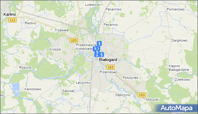 mapa Białogard, Białogard na mapie Targeo