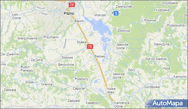 mapa Bielowy, Bielowy na mapie Targeo