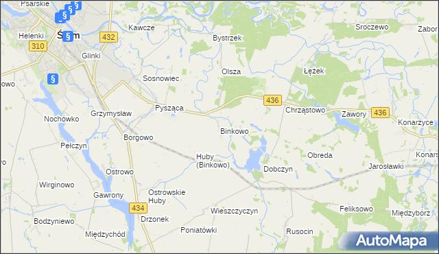 mapa Binkowo, Binkowo na mapie Targeo