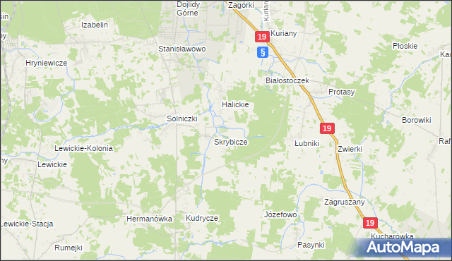mapa Bogdaniec gmina Zabłudów, Bogdaniec gmina Zabłudów na mapie Targeo