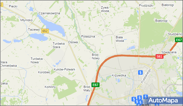 mapa Bród Nowy, Bród Nowy na mapie Targeo