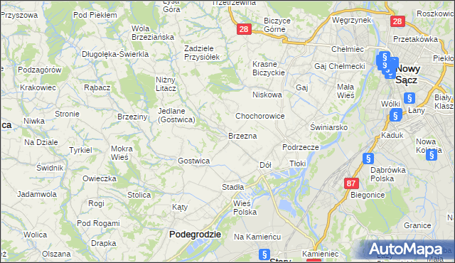 mapa Brzezna, Brzezna na mapie Targeo