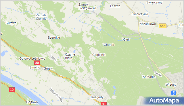 mapa Cegielnik, Cegielnik na mapie Targeo