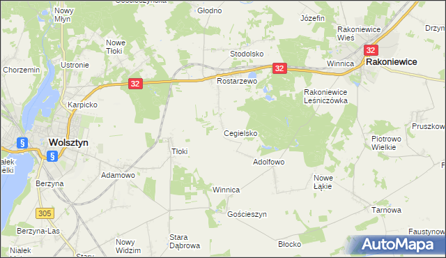 mapa Cegielsko, Cegielsko na mapie Targeo