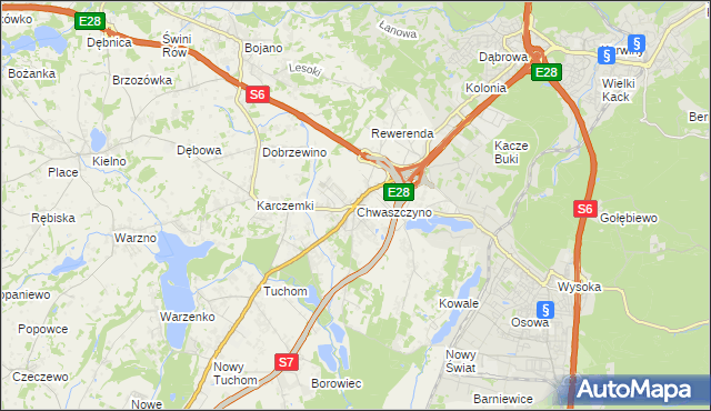 mapa Chwaszczyno, Chwaszczyno na mapie Targeo